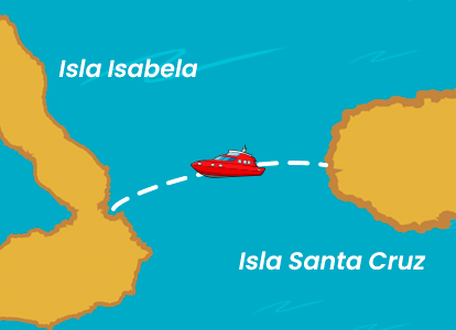 Ferry route between Santa Cruz and Isabela.